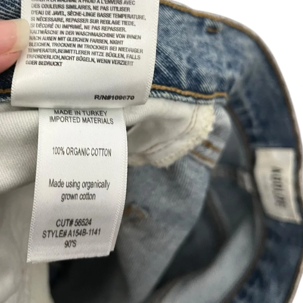 AGOLDE 90s High Rise Straight Jeans Women’s 27 Blue Casual Streetwear Distressed - Picture 14 of 14